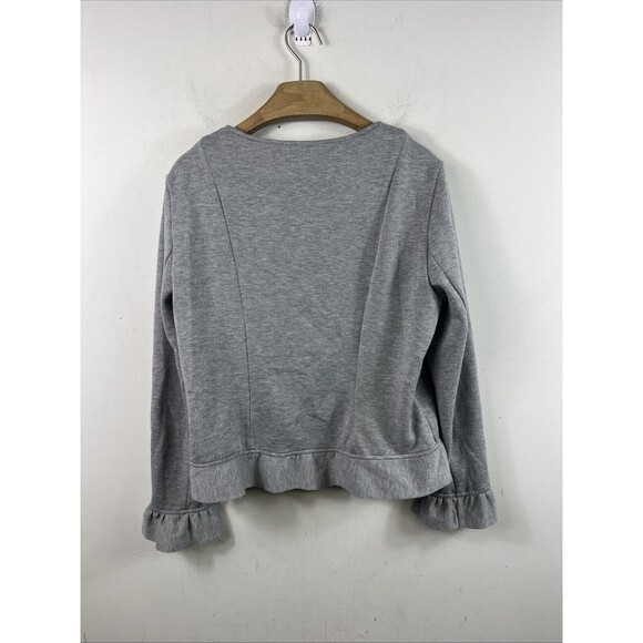 Samantha Dru Full Zip Ruffle Sleeve Sweatshirt Jacket Women's Medium - Picture 4 of 7